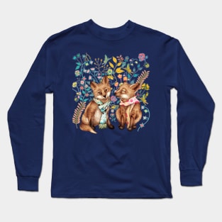 Whimsical Forest Foxes Long Sleeve T-Shirt